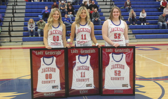 Senior Lady Generals Madison Curry, Kylee Shannon, and Jenna Creech